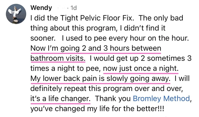 Message from Wendy about the Tight Pelvic Floor Fix