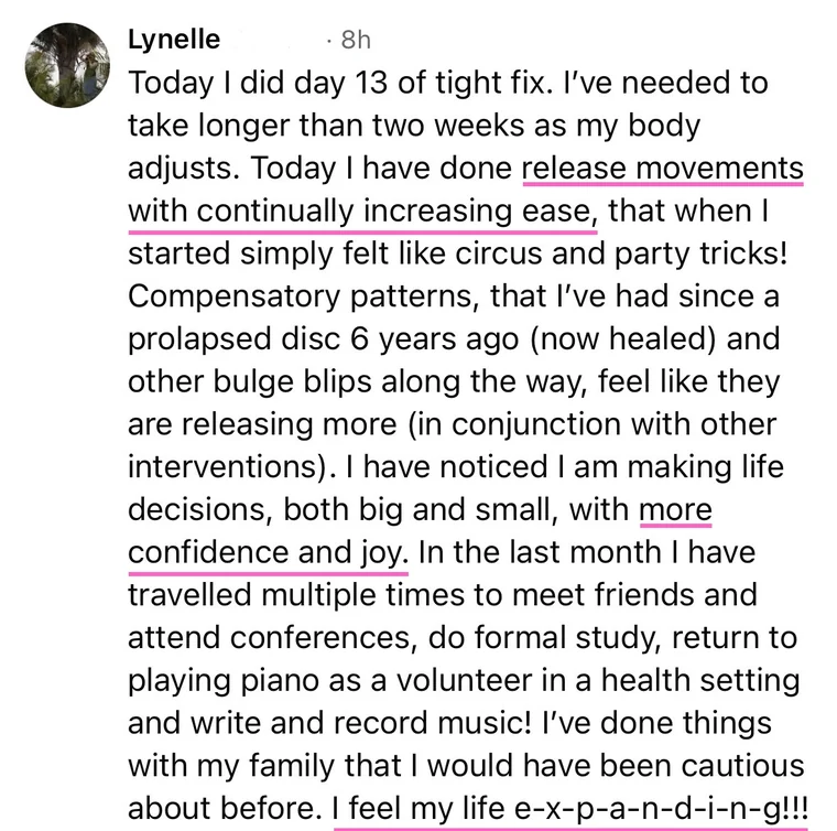 Message from Lynelle about the Tight Pelvic Floor Fix
