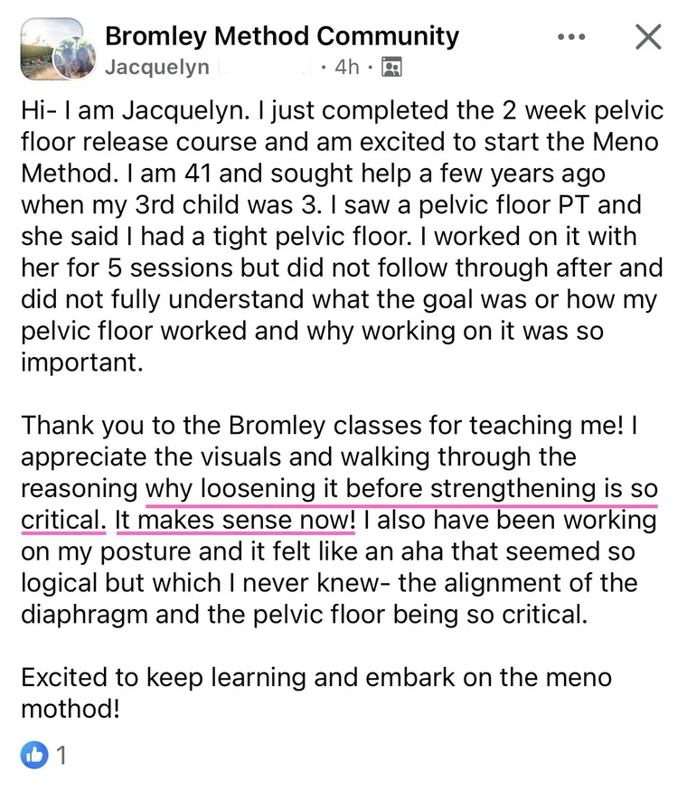 Message from Jacquelyn about the Tight Pelvic Floor Fix